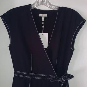 Dark Blue with white dress